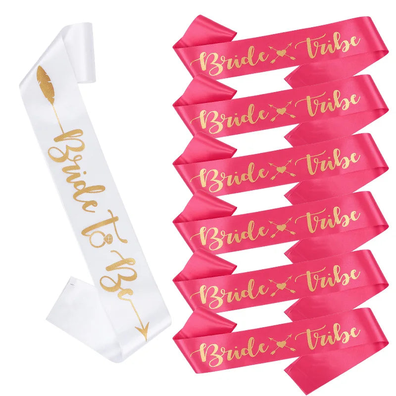 Bride Tribe Bridesmaids Sashes Set for Bridal Shower Decorations Wedding Favors Bachelorette Party Supplies Bride to be Gift Good Vibrations