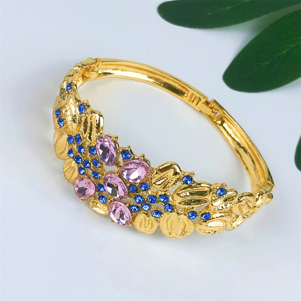 High Quality 18K Gold Plated Jewelry Sets For Women Luxury Design Necklace Earrings Bracelet And Ring Full Set Jewelry Trending Good Vibrations Adult Super Store