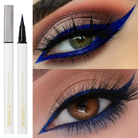 1PC New Blue Quick Drying Liquid Eyeliner Pen Waterproof Smooth Long Lasting Colourful Pigment Eye Liner Pen Makeup Eye Beauty Good Vibrations