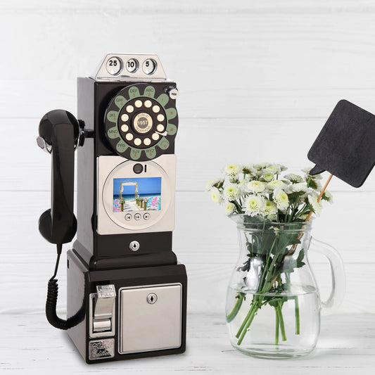 wedding party video guest book phone Retro style retro phone booth message recording 32G MP4 video audio message book phone Good Vibrations