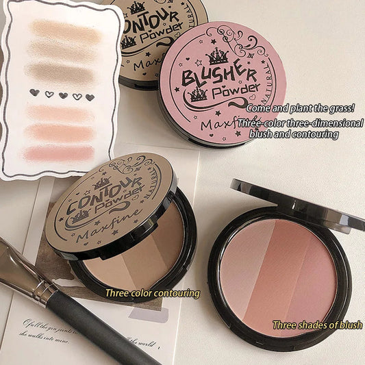 Three-color Blush Palette Delicate Long-lasting Waterproof Non-fading Eyeshadow Blush Integration Tray Good Vibrations