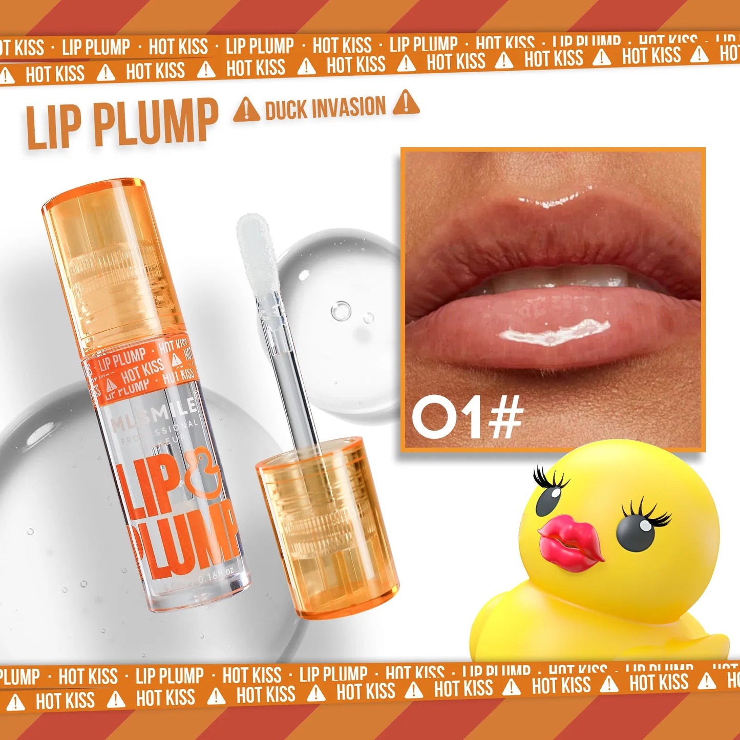 Mirror Like Lip Gloss Plumping Oil Transparent Hydrating Glaze Cute Duck Design Pouty Lips Liquid Stick Shiny Finish Good Vibrations