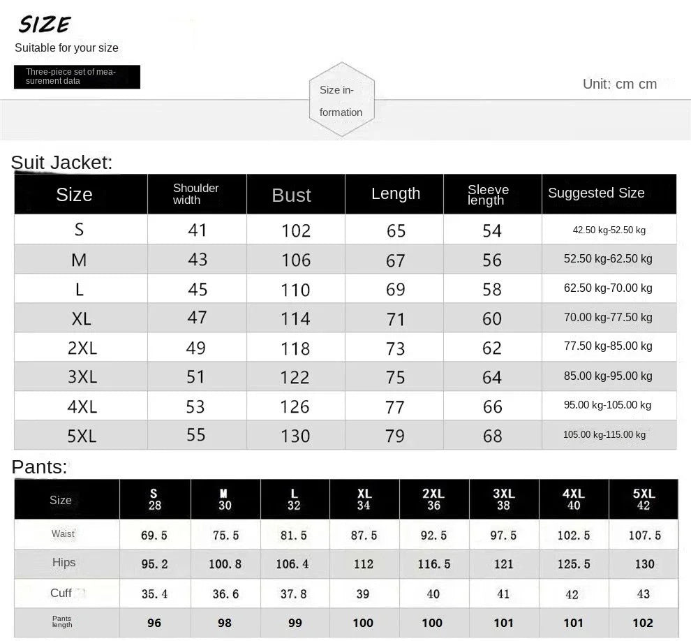 Suits for Men Korean Fashion Long Sleeve Slim Fit Wedding Business Blazer Black Professional Formal Suit Pants Sets Ropa Hombre Good Vibrations