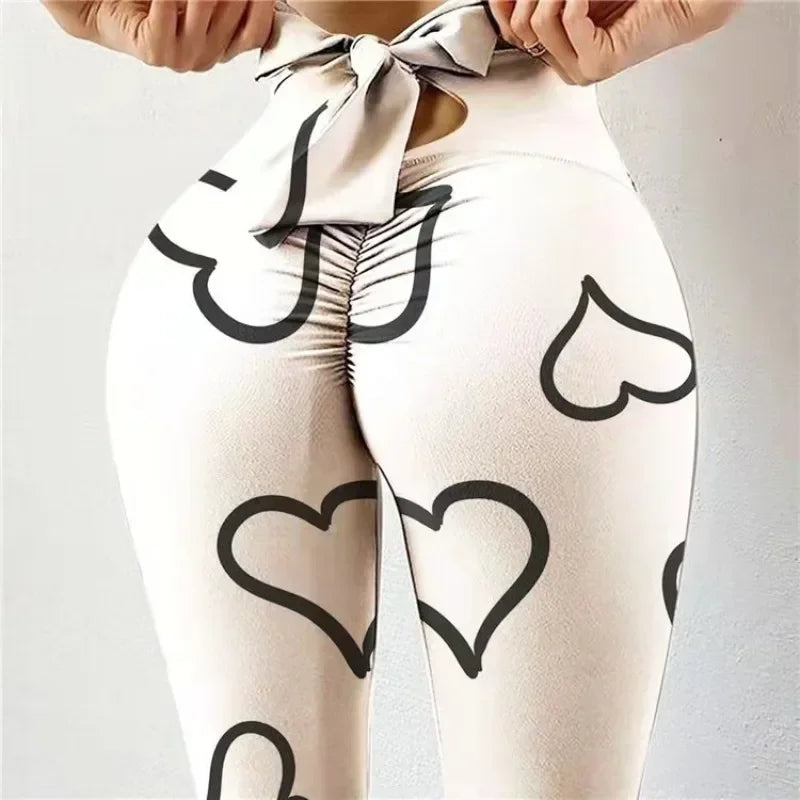 High Waist Sexy Butterfly Printed Leggings Bowknot Yoga Pants Bow Bandage Tights Women Butt Lift Exercise Fitness Yoga Legging Good Vibrations