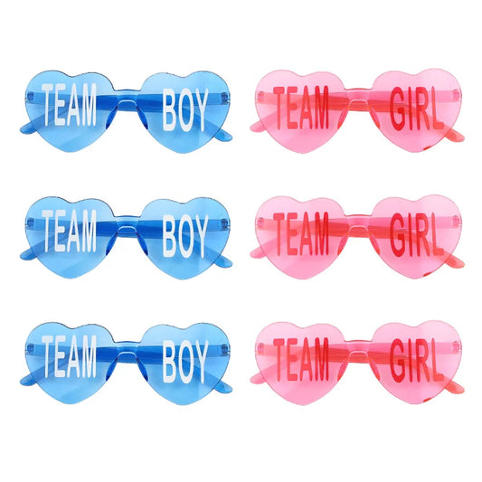 Baby Gender Reveal Party Team Boy Team Girl Glasses Decoration Supplies Blue and Pink Sunglasses Photo Props Guests Gift Favors Good Vibrations