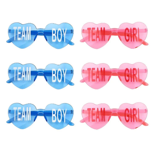 Baby Gender Reveal Party Team Boy Team Girl Glasses Decoration Supplies Blue and Pink Sunglasses Photo Props Guests Gift Favors Good Vibrations