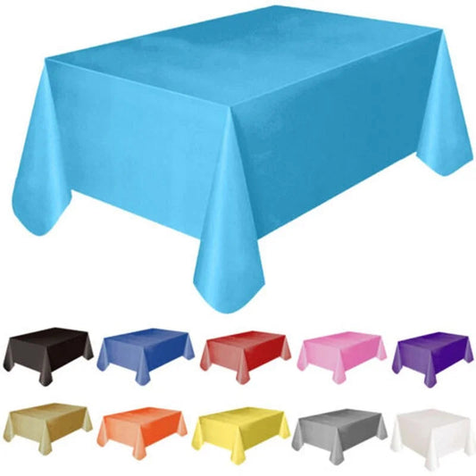 137x183cm Disposable Solid Color Tablecloth Birthday Party Wedding Christmas Table Cover Wipe Covers Rectangle Desk Cloth Decor Good Vibrations
