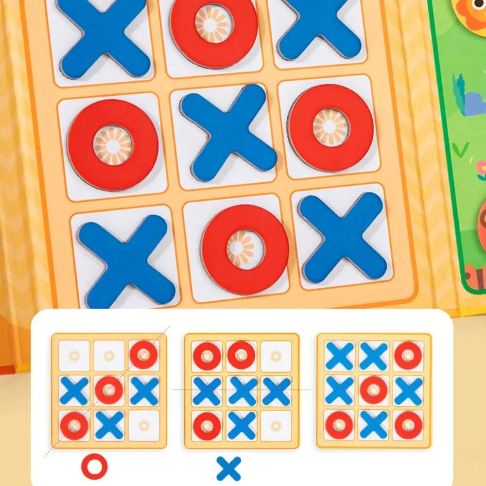 Toy Book Magnetic Chess Game Clip Design Puzzle Children's Magnetic Tic Tac Toe Interactive Multiplayer Good Vibrations