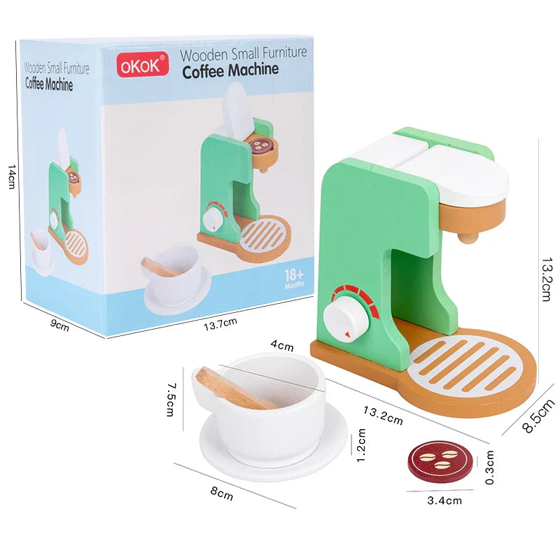 Children's playhouse wooden toys, simulation juicer, coffee machine, blender, bread machine, creative building blocks Good Vibrations