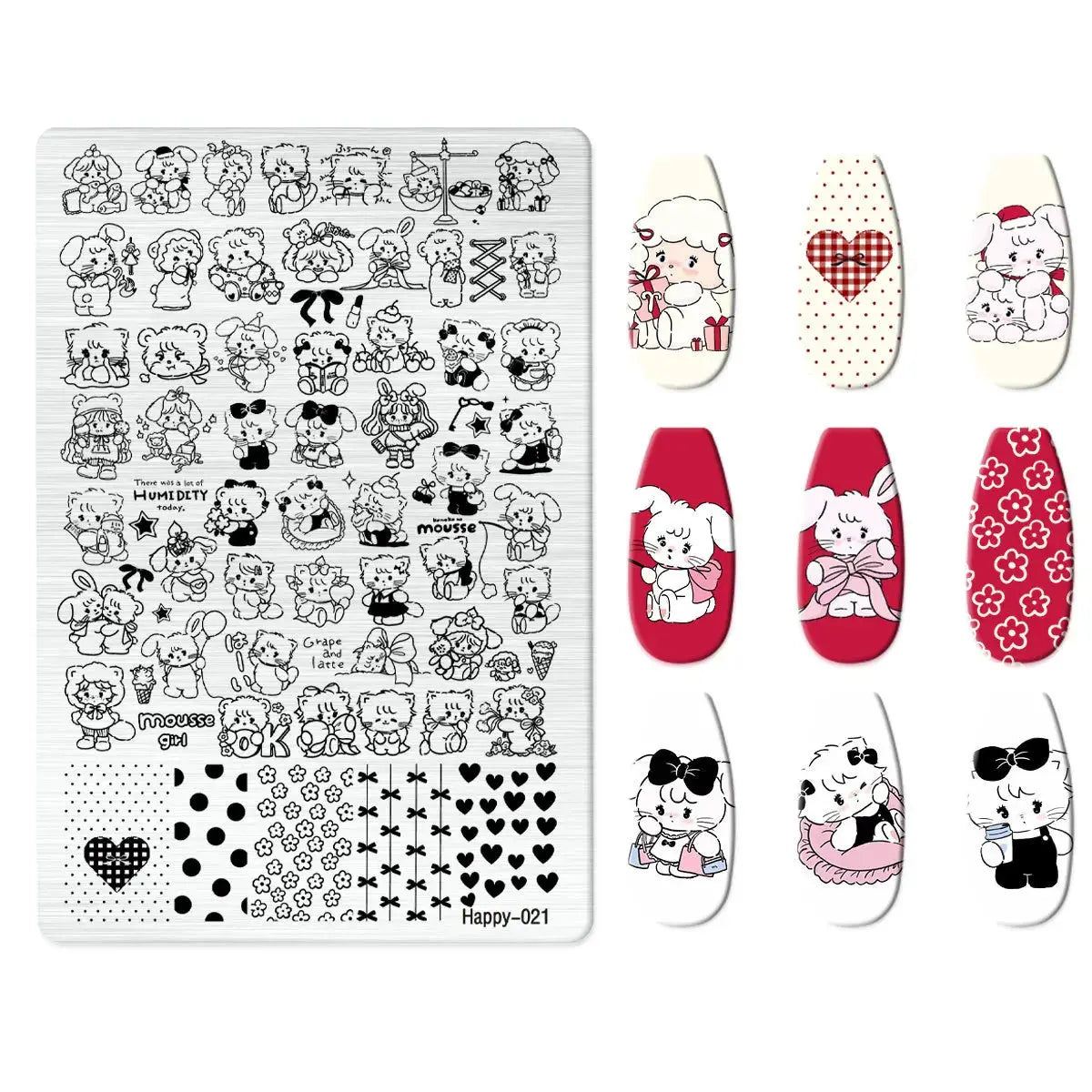Halloween Series Celebration Nail Stamping Plate Cute Skull Pattern DIY Nail Art Image Stamp Stamper Manicure Template Good Vibrations