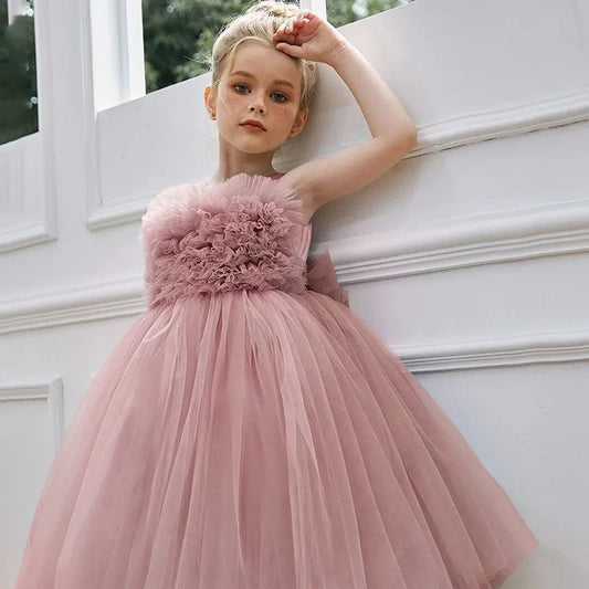 Girls Party Dress For Wedding Evening Prom Gown Flower Girls Stage piano performance costume Kid Clothes Formal Elegant Vestidos Good Vibrations