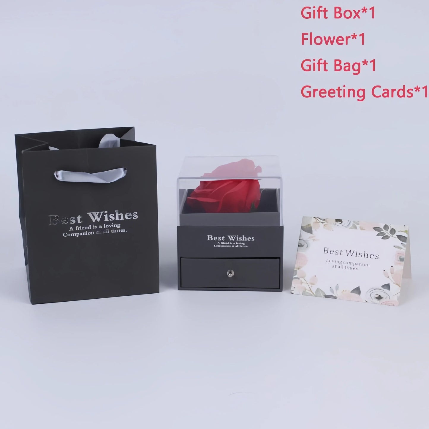 Women's Holiday Gifts Eternal Red Rose With Heart Necklace Flower Lipstick Gift For Mom Girlfriend Birthday From Daughter Sons Good Vibrations