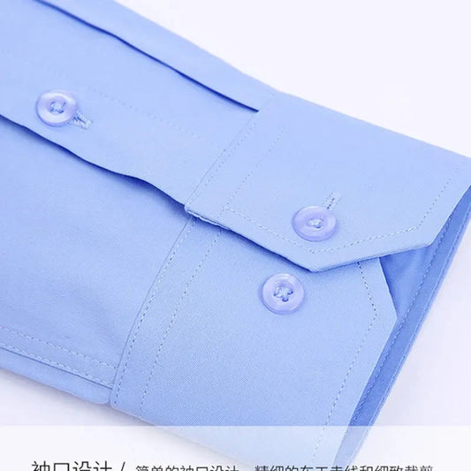 Men's long sleeved shirt formal spring and summer thin business leisure high-quality non-ironing breathable work clothes Good Vibrations