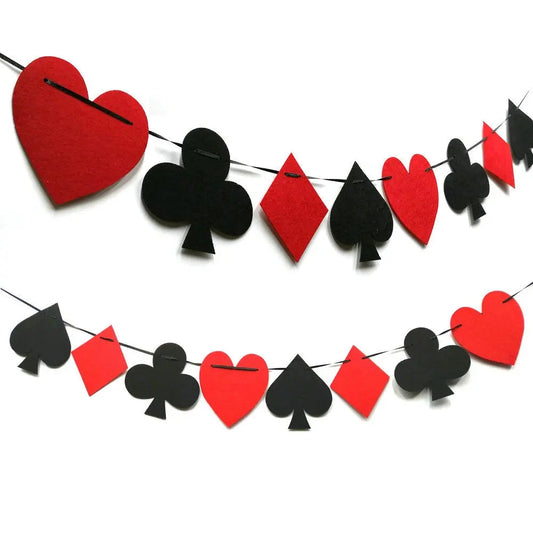 Casino Poker Birthday Theme Party Decorations Casino Happy Birthday Banner Poker Garland for Casino Night Poker Events Supplies Good Vibrations