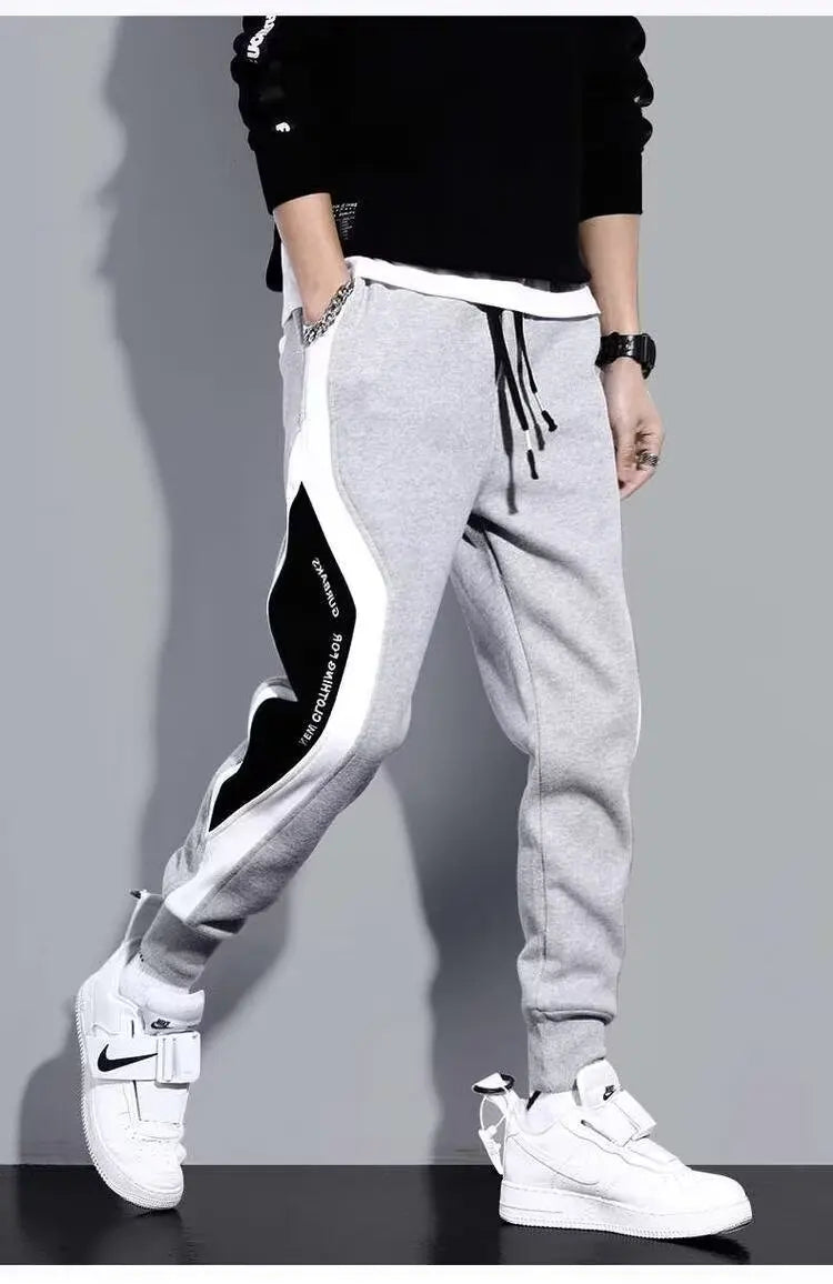 Men Black Pants Hip Hop Drawstring Jogger Fashion Comfortable Trousers Male Casual Sweatpants Loose Elastic Waist Sportswear Good Vibrations