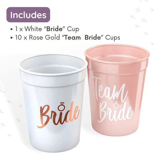 1Set Bachelorette Party Team Bride Plastic Drinking Cups Bridal Shower Gift Bride to be Hen Party Supplies Wedding Decorations Good Vibrations