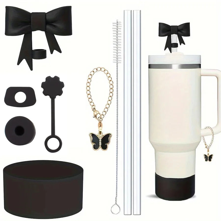 9pcs Cup Accessories for Stanley Spill Proof Stopper 10mm Straw Cover Cap Silicone Boot Charm Chain for 40oz Tumbler Cup Good Vibrations Adult Super Store