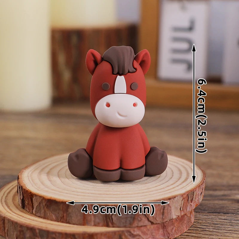 Farm Series Cake Topper Lambs Ponies Piglets Chickens Ducks Haystacks for Children's One Year Old Birthday Party Cake Decoration Good Vibrations