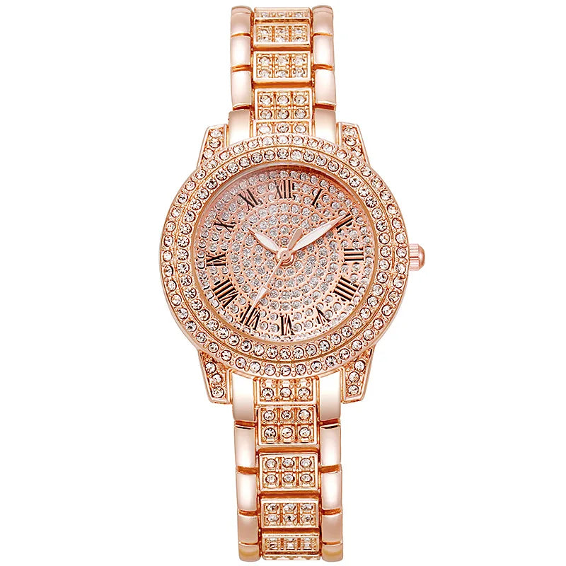 Women's Watches Fashion Original Quartz Wrist Watch for Ladies Roman Dial Dazzling Diamond Waterproof Luminous Luxury New Good Vibrations