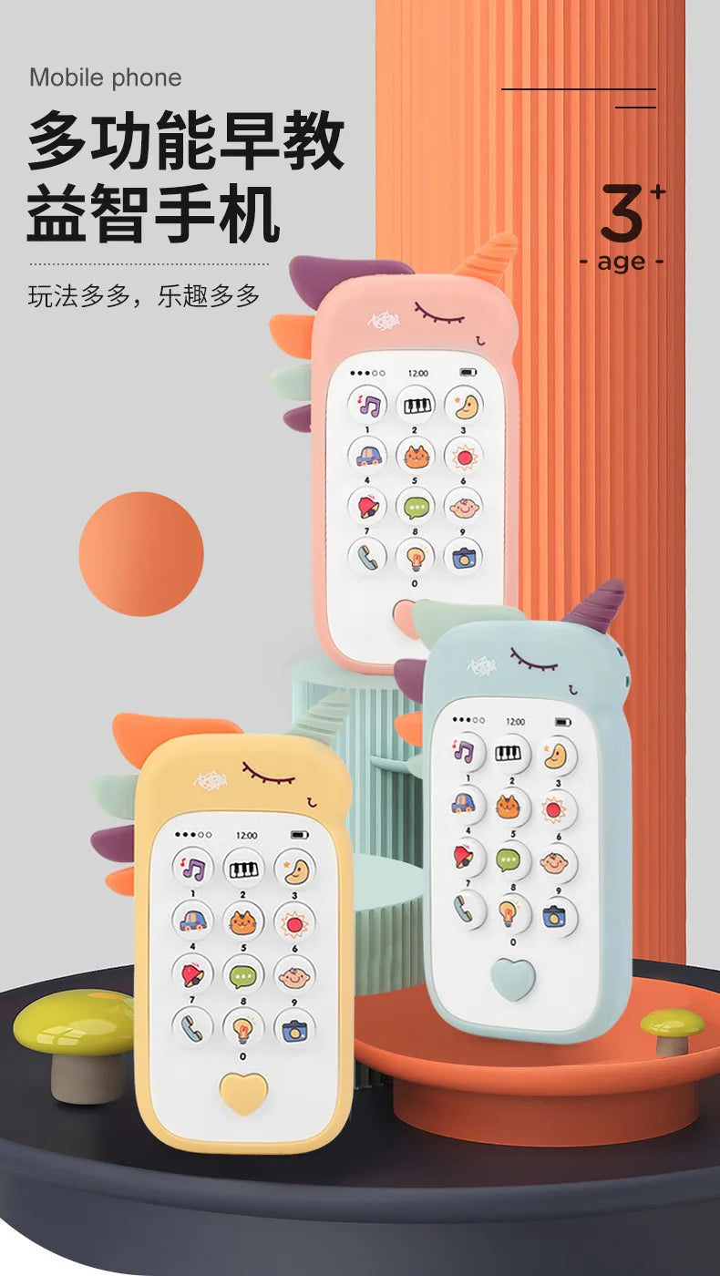 Baby Phone Toy Music Sound Telephone Sleeping Toys With Teether Simulation Phone Kids Infant Early Educational Toy Kids Gifts Good Vibrations