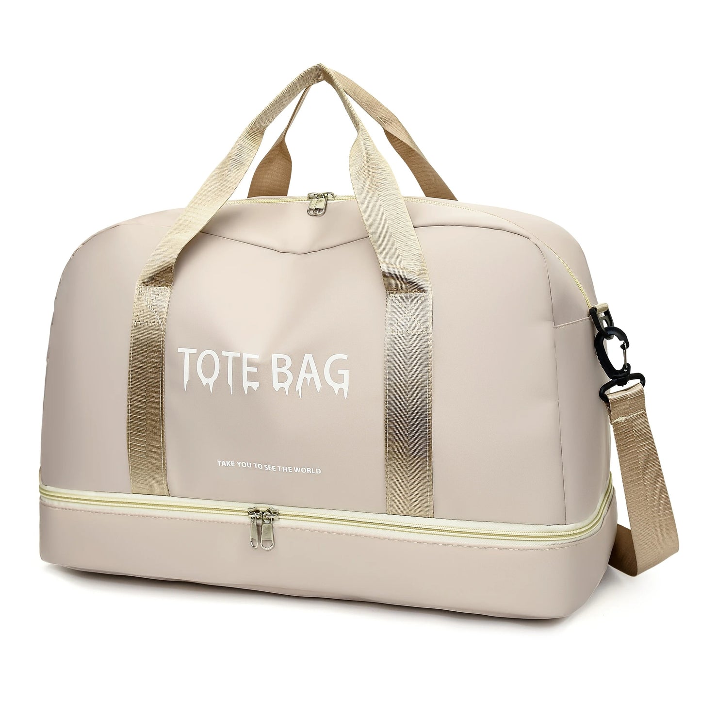 Multifunctional Large-Capacity Travel Duffle Bag with Adjustable Shoulder Strap, Gym Bag for Sports, Vacations & Business Trips Good Vibrations