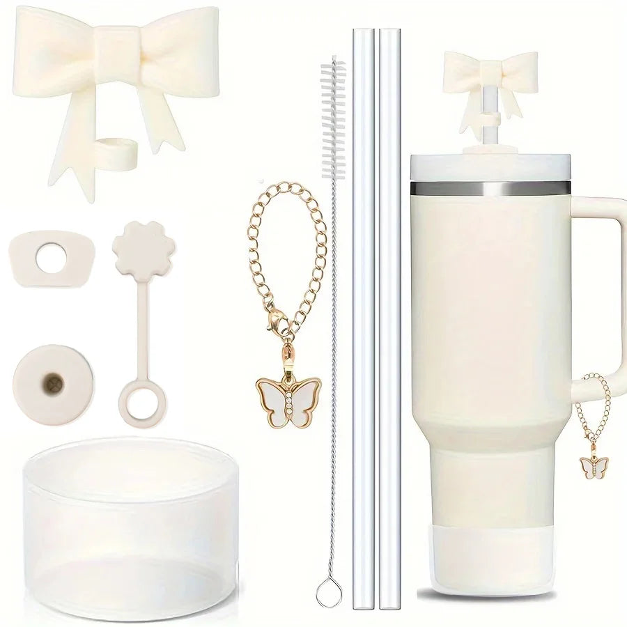 9pcs Cup Accessories for Stanley Spill Proof Stopper 10mm Straw Cover Cap Silicone Boot Charm Chain for 40oz Tumbler Cup Good Vibrations Adult Super Store