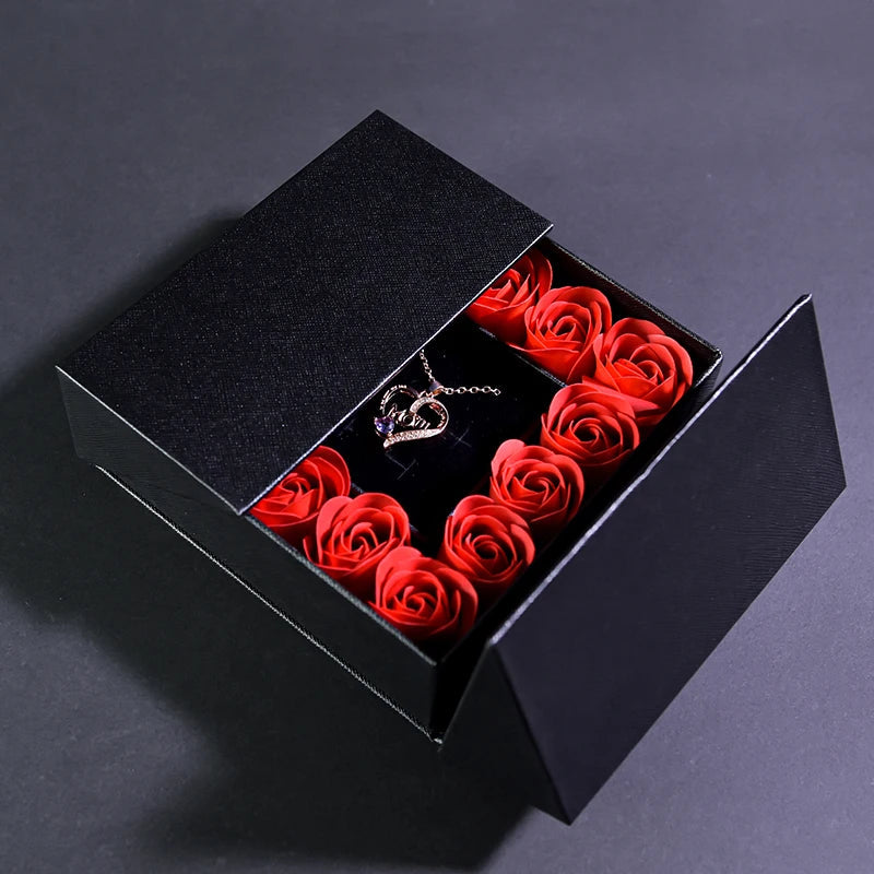 Gifts for Women Jewelry Pendant Necklace /w Soap Eternal Rose Gift Box Mother's Day Necklace Jewelry Wedding Anniversary Gifts Good Vibrations