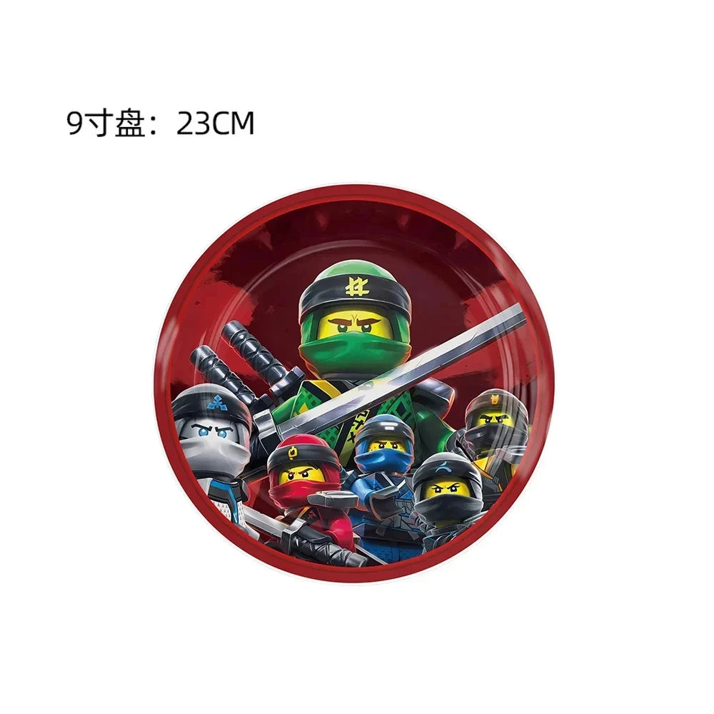 Ninjas Birthday Party Supplies Decorations Disposable Tableware Popcorn Paper Plates Balloons For Boys Kids Birthday Baby Shower Good Vibrations