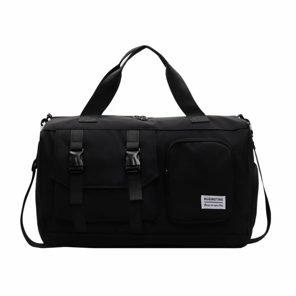 Oxford Fitness Duffel Bag Single Shoulder Lightweight Travel Luggage Bag Waterproof Large Capacity Weekender Bag Sports Good Vibrations