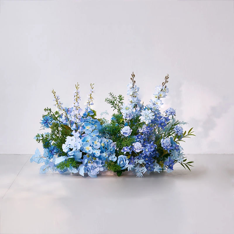 2m Rose Delphinium Flower Row Wedding Artificial Table Floral Commercial Plaza Partition Hotel Scene Layout Floor Flowers Decor Good Vibrations