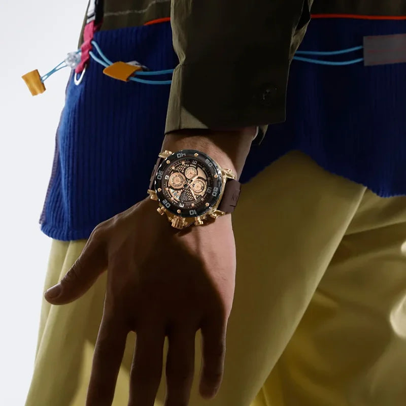 NAVIFORCE for Men Silicone Strap Luxury Fashion Quartz Watches Wrist watch Sports Chronograph 5TM Waterproof Male Watches GIfts Good Vibrations