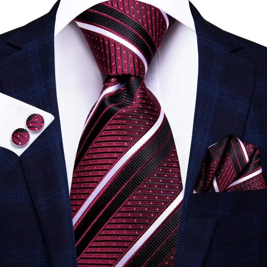 Hi-Tie 8.5cm Business Black Solid Paisley 100% Silk Men's Tie Neck Strip Ties for Men Formal Luxury Wedding Neckties Gravatas Good Vibrations