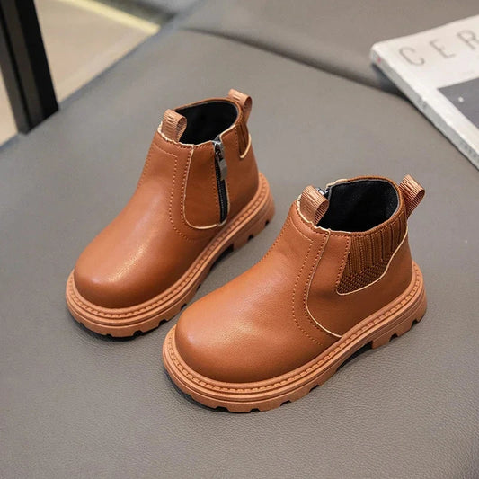 Children Fashion Boots Soild Color Versatile Kids Short Boots Soft Bottom Non-slip 2025 Autumn Winter New Boys Girls Ankle Boots Good Vibrations