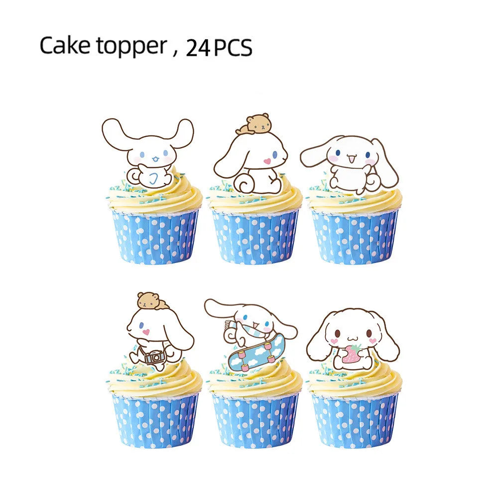Cinnamorolls Birthday Party Decoration Tableware Set Balloons Cup Plate Banner for Kids Party Favors Baby Shower Supplies Good Vibrations
