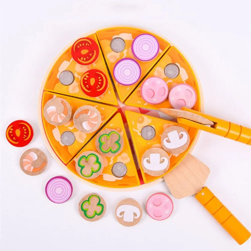 Simulation Pizza Pretend Play Toy Early Education Cognitive Dramatic Food Pizza Toys Interactive Miniature Cookie Play Food Set Good Vibrations