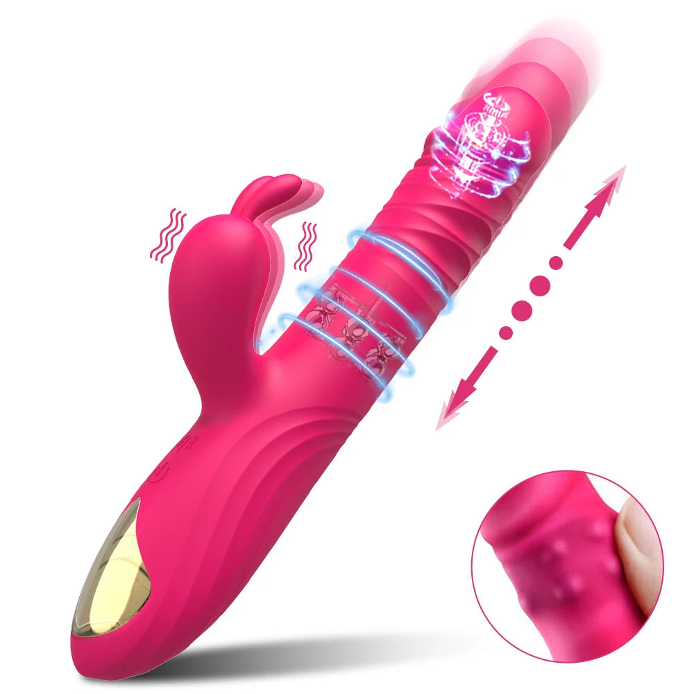Thrusting Rabbit Vibrator for Women Clitoris G-Spot Stimulator Come and Go Vagina Vibrator Female Masturbator Sex Toy for Women GOOD Vibrations