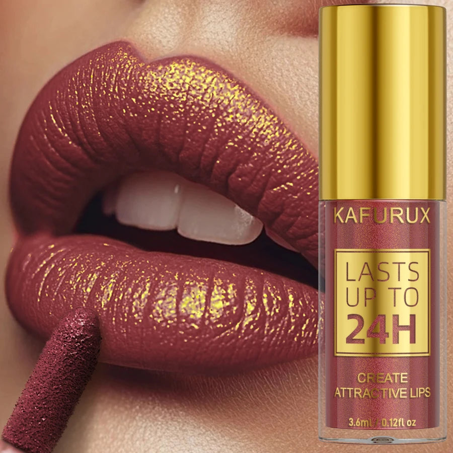 14 Colors Glitter Metallic Lip Glaze Shiny Long Lasting Lip Gloss Waterproof Liquid Lipstick Makeup Lip Oil Lip Tint Gifts for W Good Vibrations
