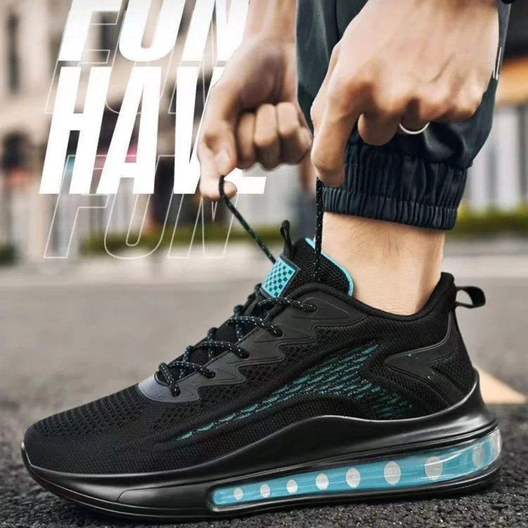 Men's sneakers with air cushions, stylish spring new style, knitted stimulating and breathable soft soles, men's casual sneakers Good Vibrations