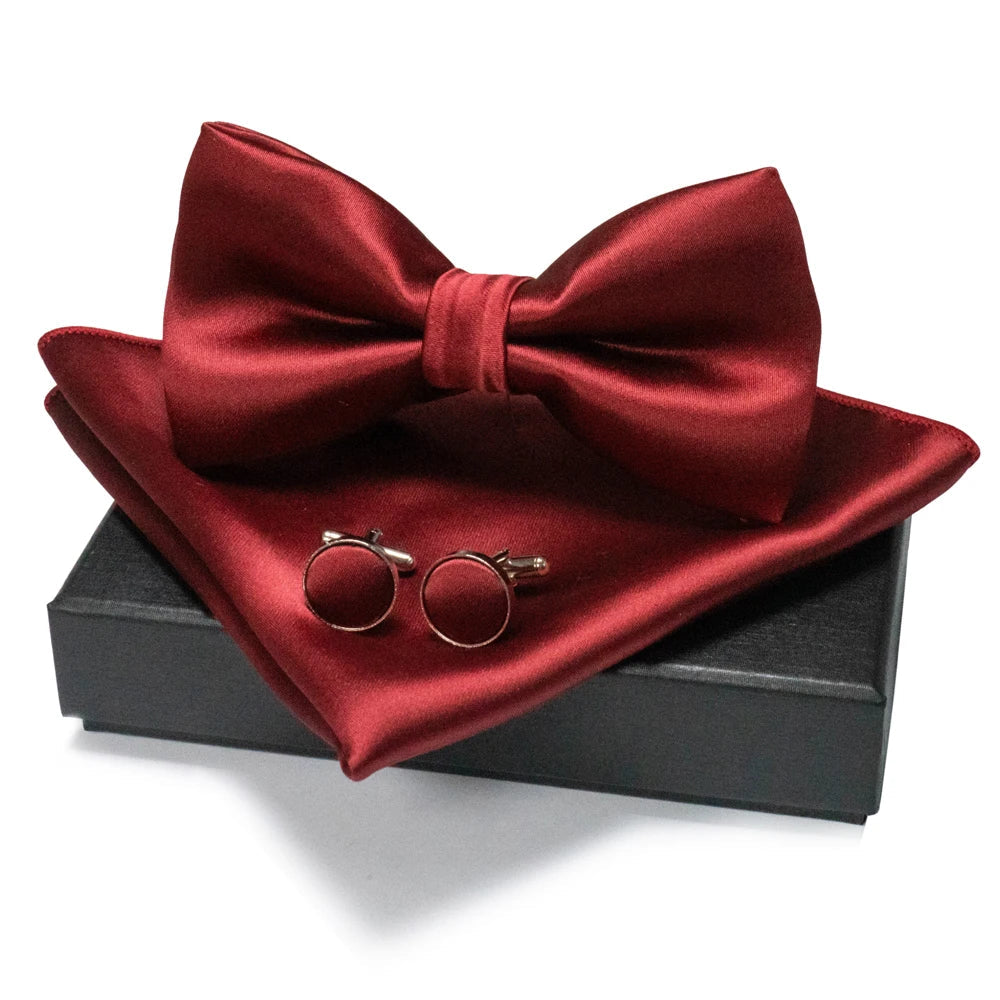 EASTEPIC Men's Bow Tie Sets Including Cufflinks and Handkerchieves Bow Ties with Adjustable Straps for Formal Occasions Good Vibrations