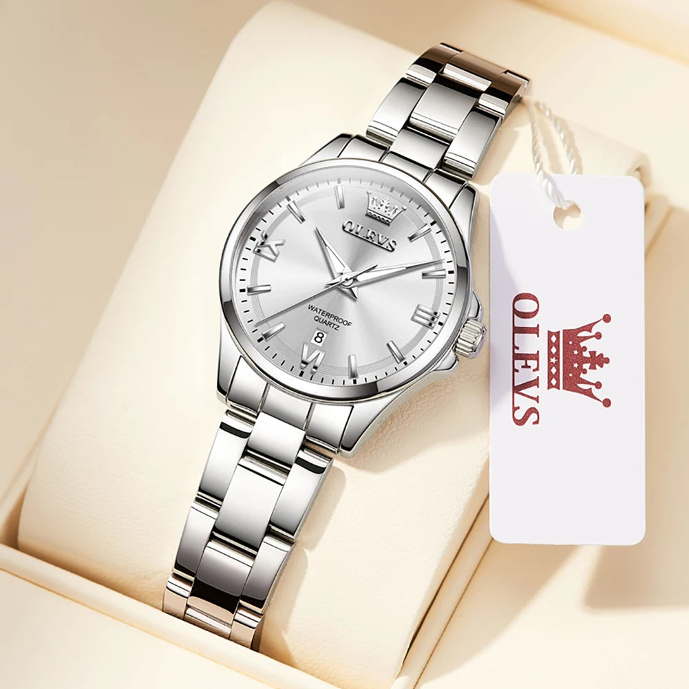 OLEVS Women‘s Watches Simple Luxury Fashion Elegant Female Wristwatch Waterproof Luminous Date Exquisite Gift for Gift 2025 Good Vibrations