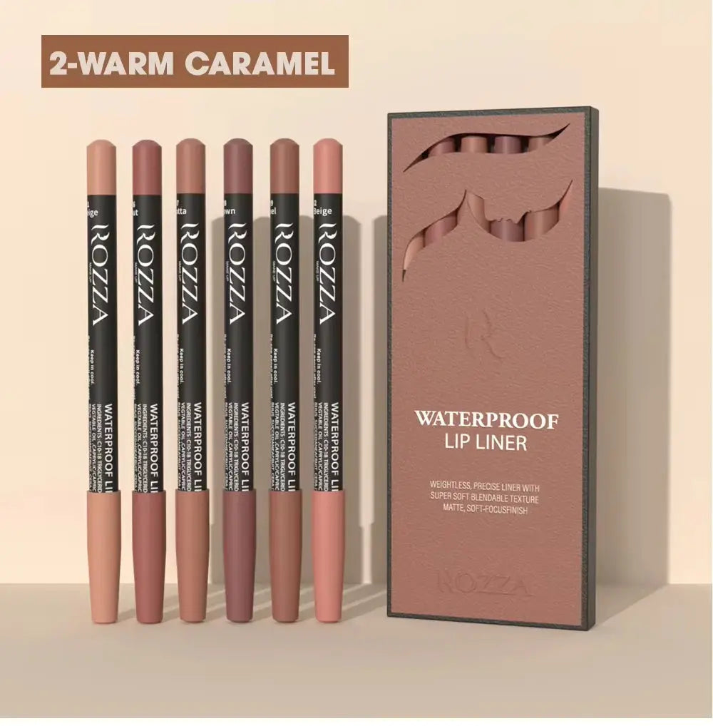 Rozza Waterproof Lip Liner Pencil Set, Weightless Precise Liner with Super Soft Blendable Texture Matte Soft Good Vibrations