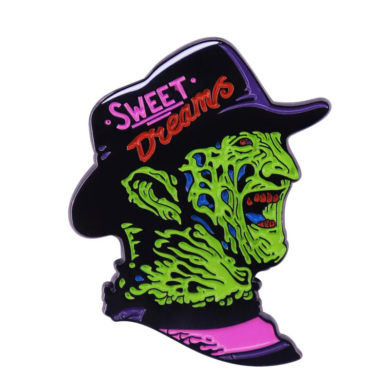 Halloween Horror Movie Enamelled Brooches Scare Pins Clothes Backpack Lapel Badges Fashion Jewelry Accessories Holiday Gifts Good Vibrations