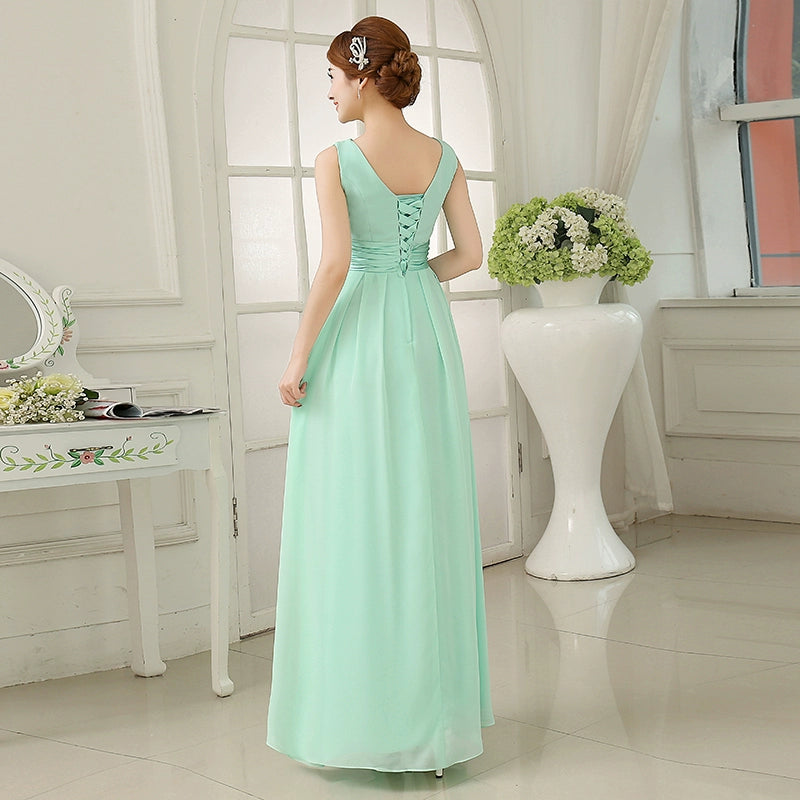 Chiffon Mint Green Bridesmaid Dresses Elegant Women Long Robe Prom Gown Bride Guest Wedding Party Dress Evening Vestidos