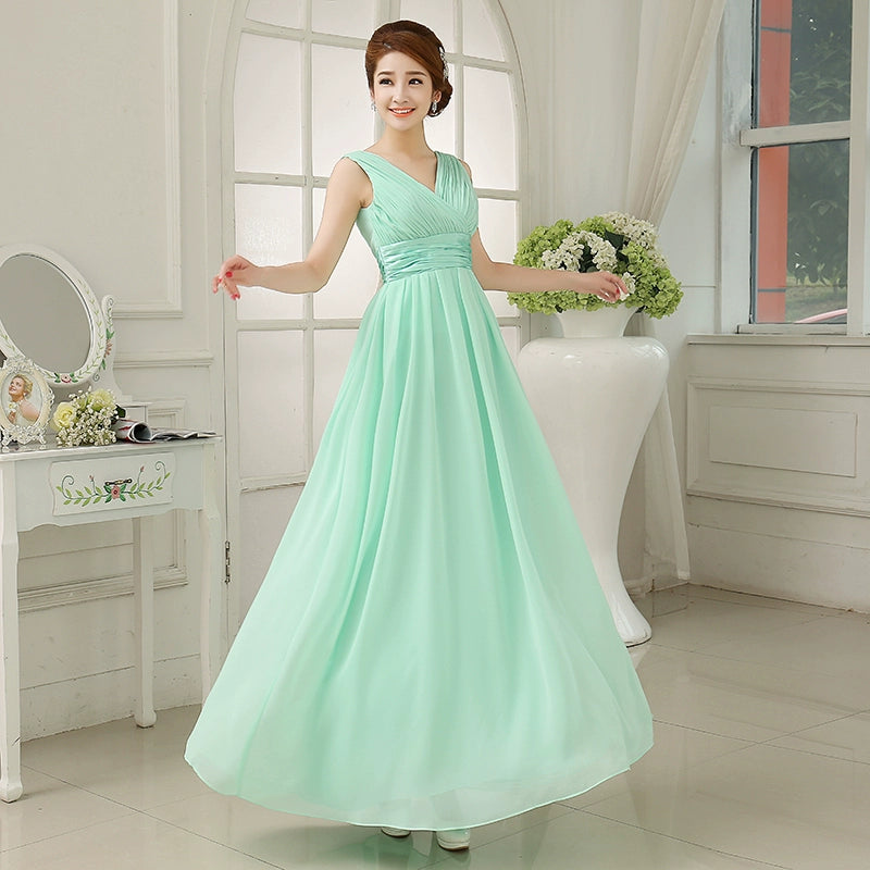 Chiffon Mint Green Bridesmaid Dresses Elegant Women Long Robe Prom Gown Bride Guest Wedding Party Dress Evening Vestidos