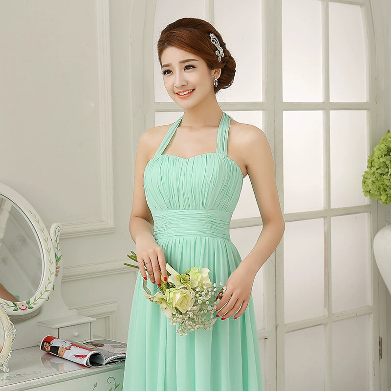 Chiffon Mint Green Bridesmaid Dresses Elegant Women Long Robe Prom Gown Bride Guest Wedding Party Dress Evening Vestidos