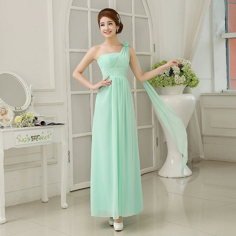 Chiffon Mint Green Bridesmaid Dresses Elegant Women Long Robe Prom Gown Bride Guest Wedding Party Dress Evening Vestidos