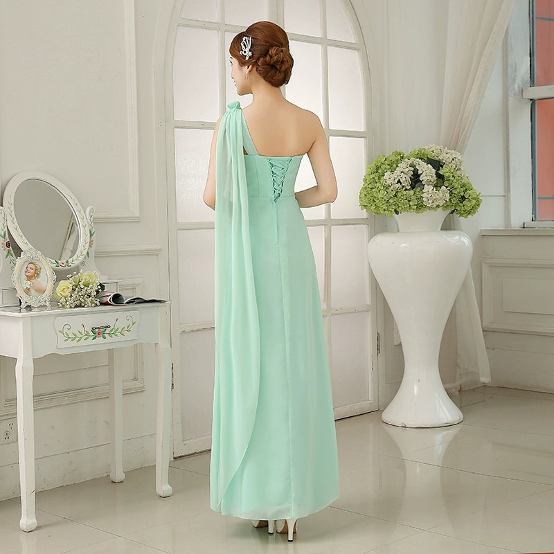 Chiffon Mint Green Bridesmaid Dresses Elegant Women Long Robe Prom Gown Bride Guest Wedding Party Dress Evening Vestidos