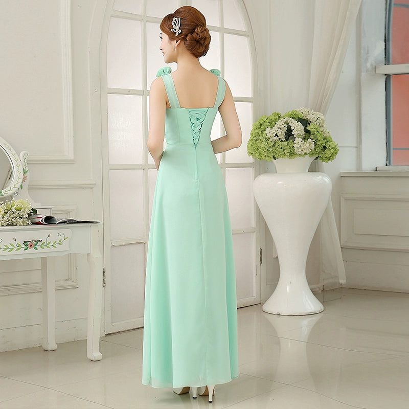 Chiffon Mint Green Bridesmaid Dresses Elegant Women Long Robe Prom Gown Bride Guest Wedding Party Dress Evening Vestidos