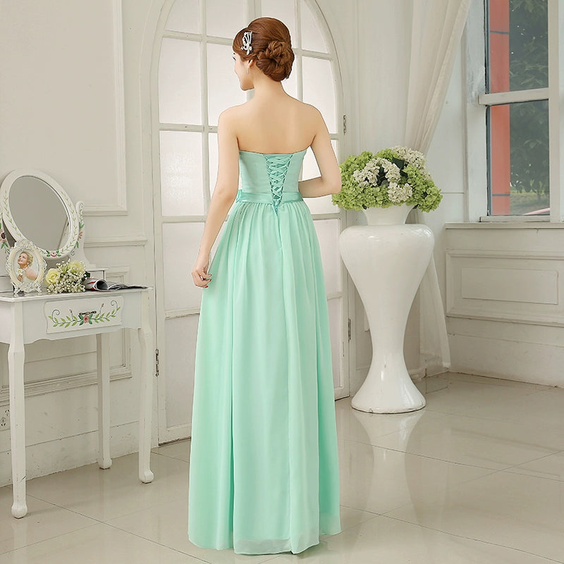 Chiffon Mint Green Bridesmaid Dresses Elegant Women Long Robe Prom Gown Bride Guest Wedding Party Dress Evening Vestidos