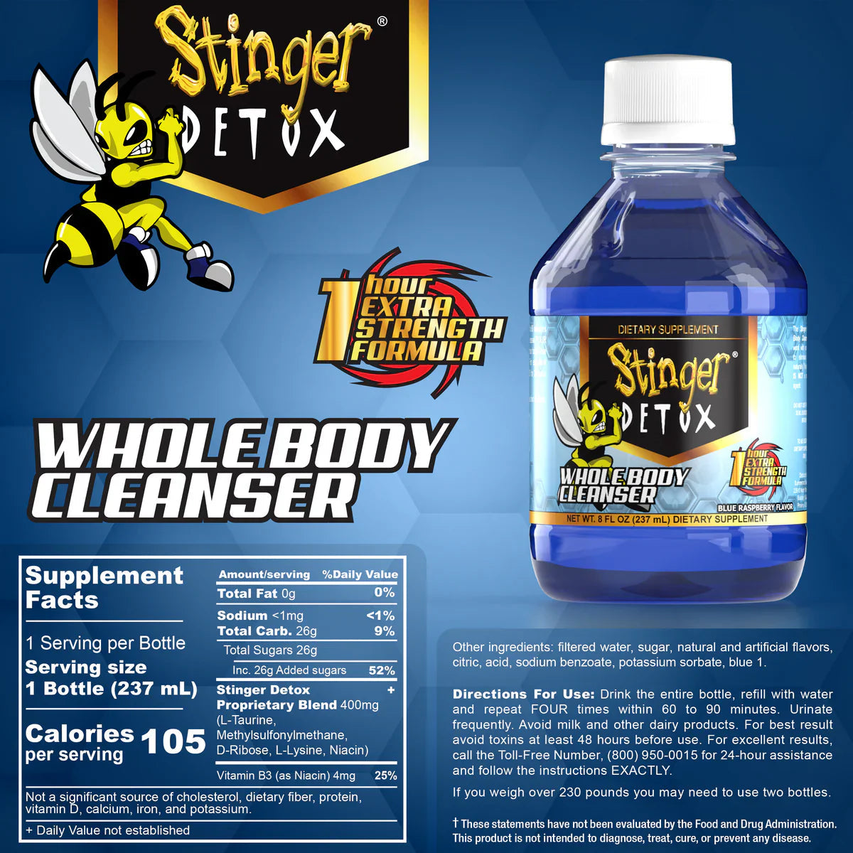 Stinger Detox | Whole Body Cleanser 1-Hour Extra Strength Drink– 8 FL OZ Desert Depot